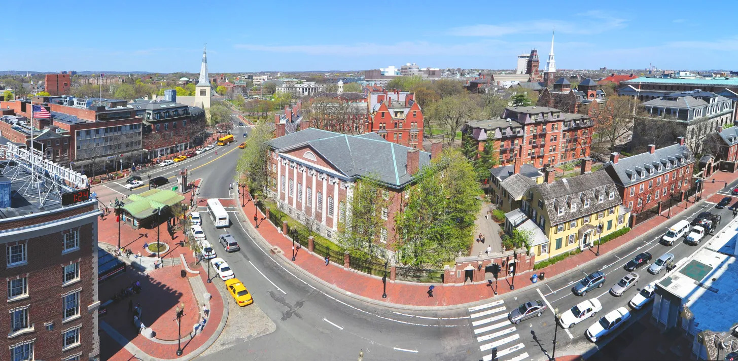 Aerial photo of Harvard Yard