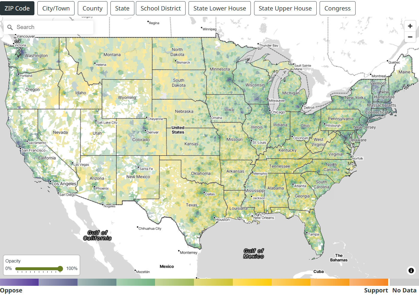 Map from the TrueViews website