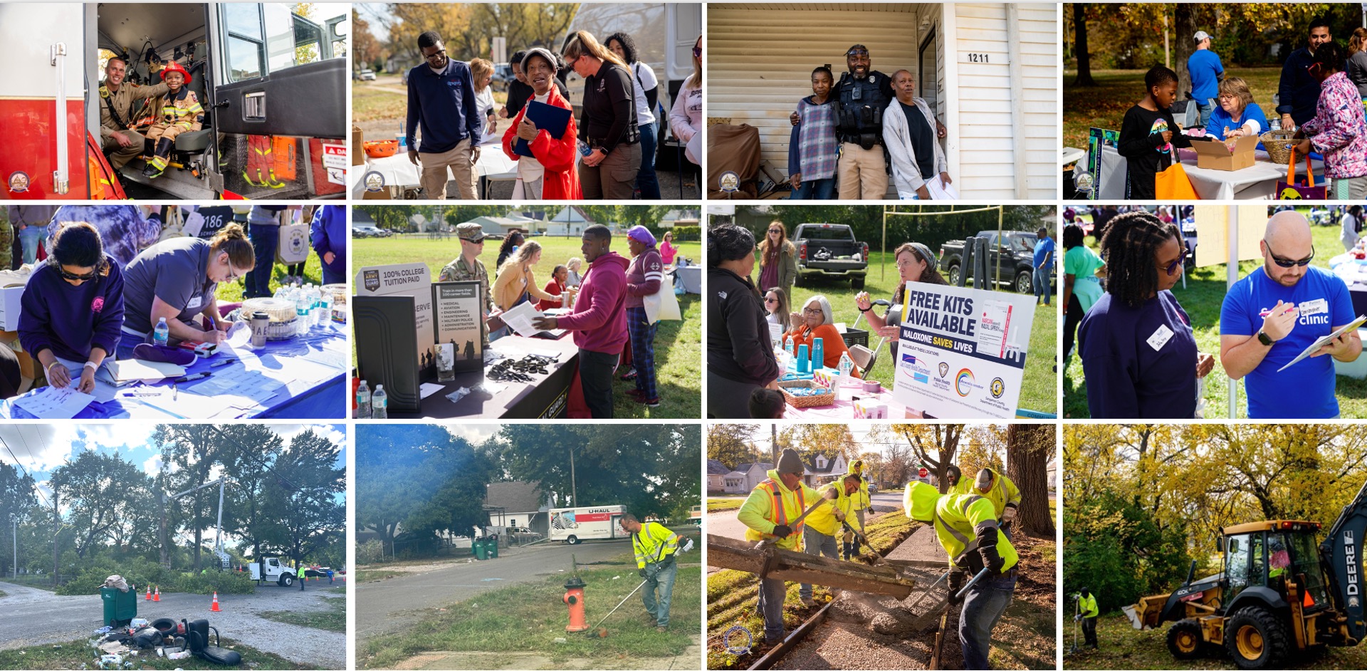 Collage of images showing people beautifying Springfield, Ilinois