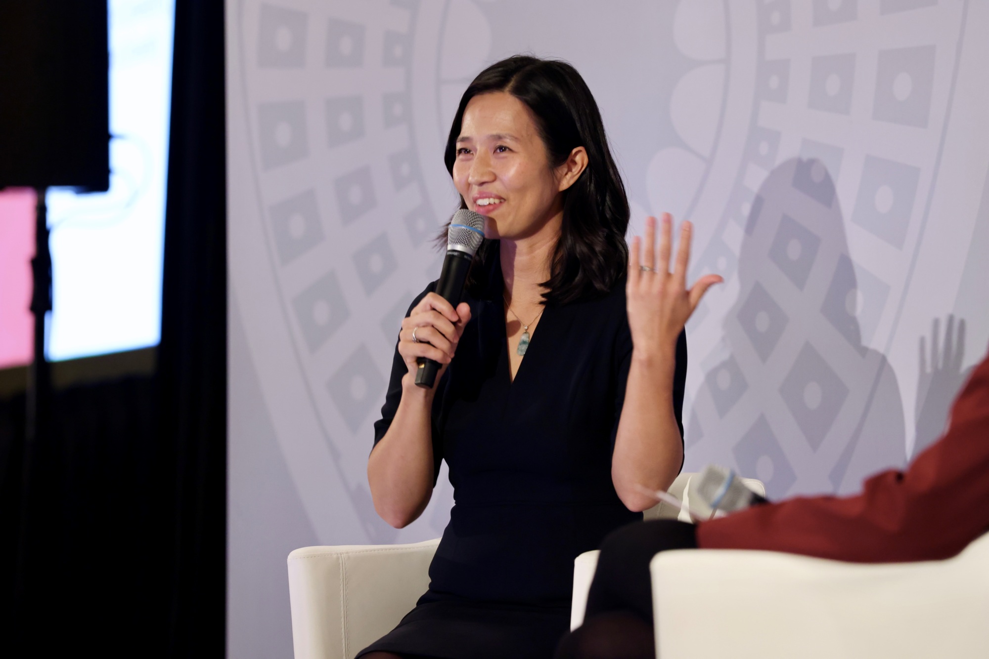 Mayor speaking on stage