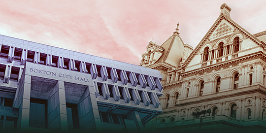 Abstract photo of city buildings